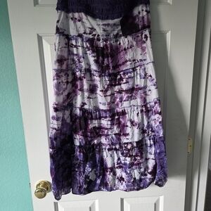 Indigo Purple and White Maxi Skirt